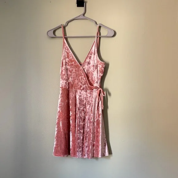 Rue21 Blush Velvet Wrap Mini Dress - Picture 3 of 3